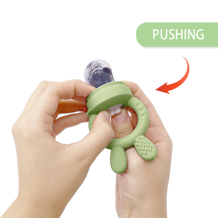 Succhietto Per Frutta In Silicone 100%, Con 3 Ciucci E Massaggiagengive - Per Bambini Da 4 Mesi, Senza BPA - 4