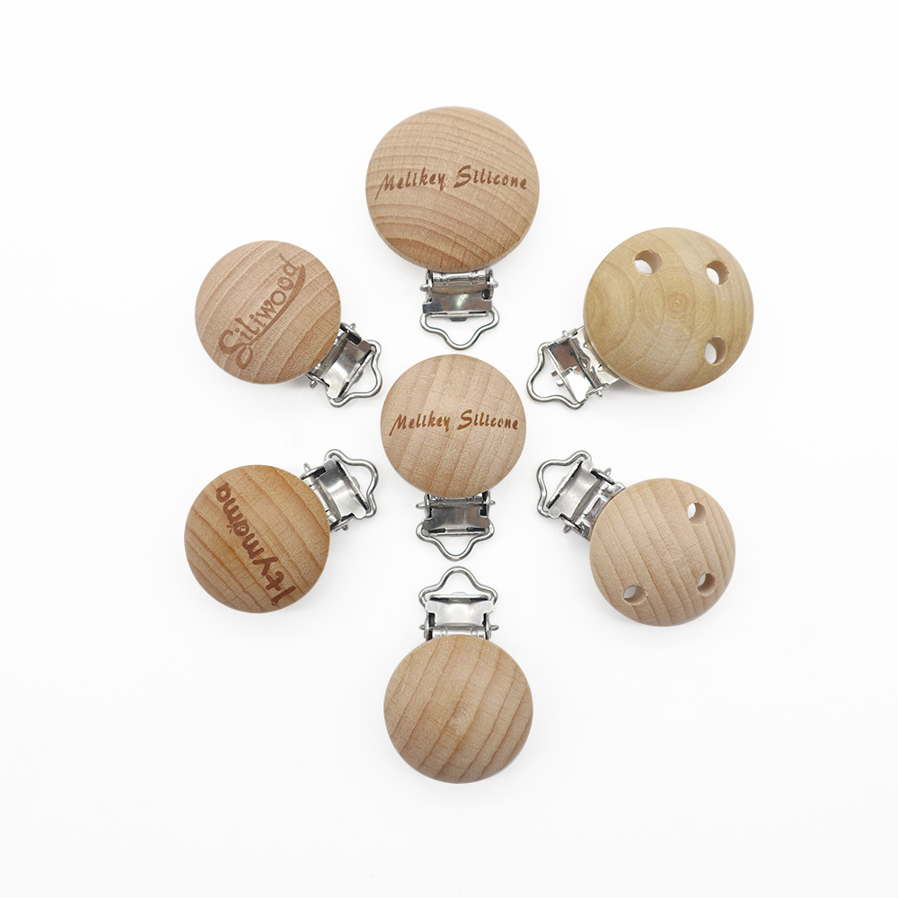 personalized wooden pacifier clip