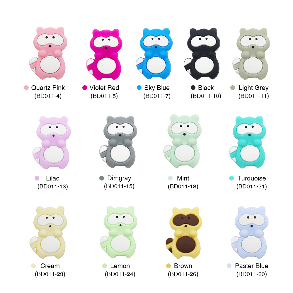 silicone raccon beads