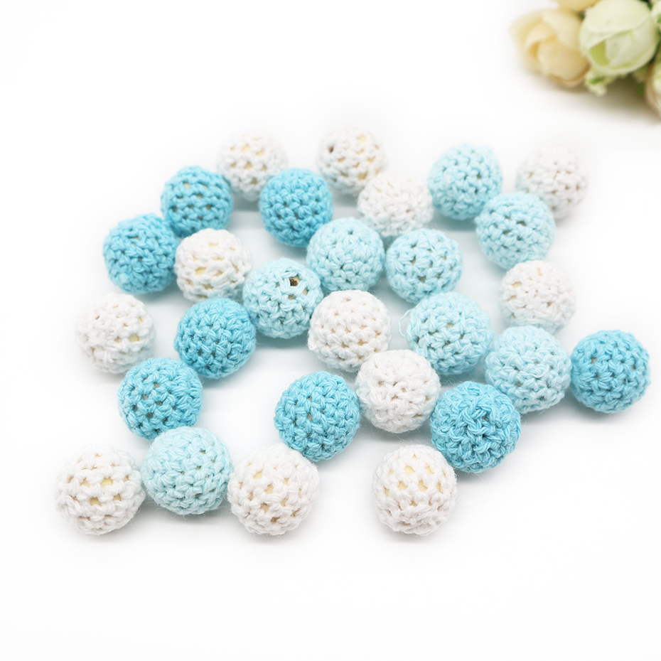 16mm wooden round crochet beads
