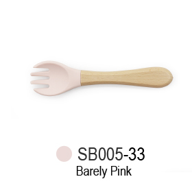 silicone and wood fork