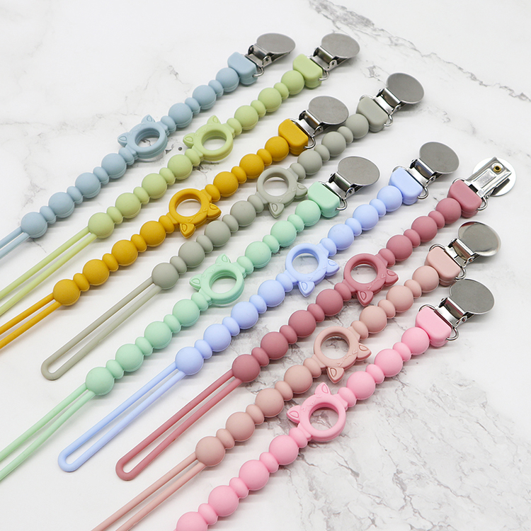 Dummy Clip Baby Silicone Pacifier Clips BPA Free Teether Soother Pacifier Chain 