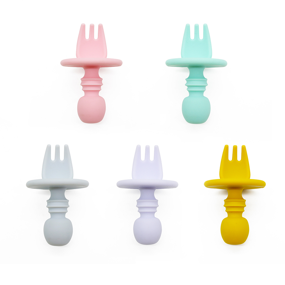 Silicone Fork & Spoon Set - Self Feeding Training Set – Yo Baby Wholesale