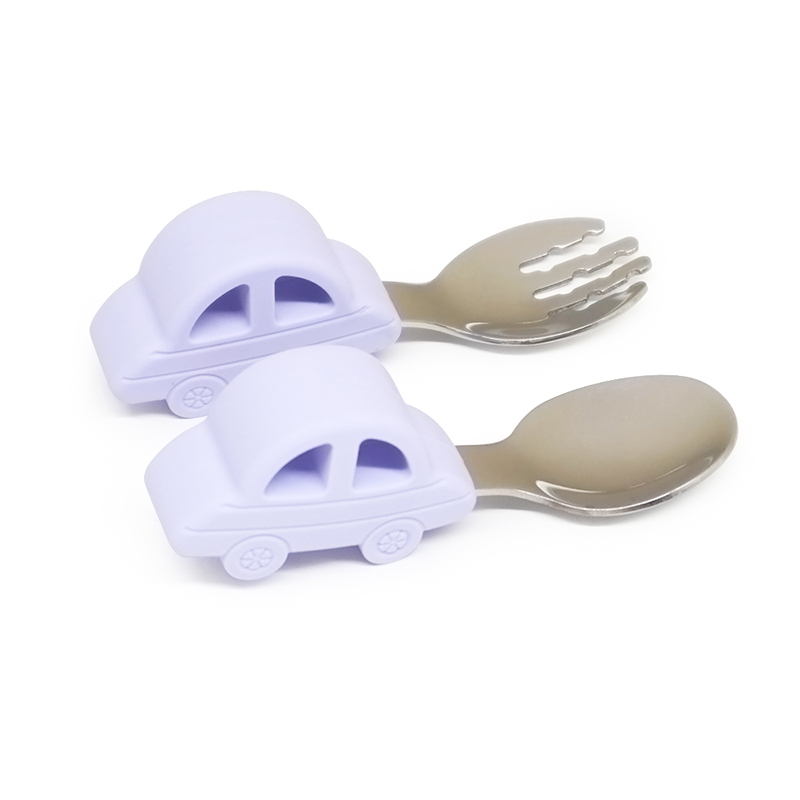 Wholesales Baby Kids Cutlery Utensils Products Feeding Training Silicone  Spoon Tableware Set Stainless Steel Spoons and Forks - China Spoon and Fork  Set and Stainless Steel & Silicone Spoon and Fork Set