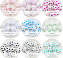Football 15mm silicone beads