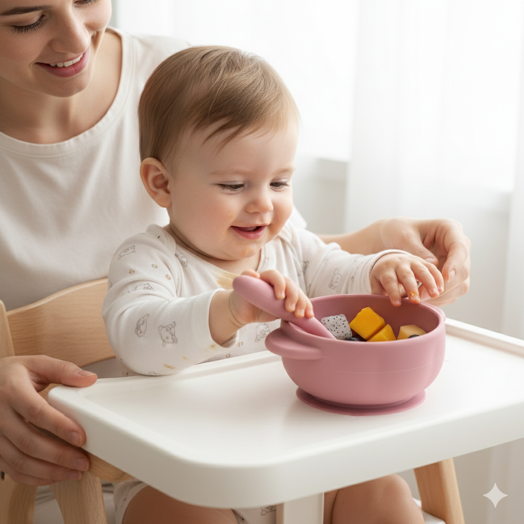 Lot De 3 Bols Et Pailles En Silicone Pour Bébé - Réutilisables, Lavables, Design Anti-Renversement