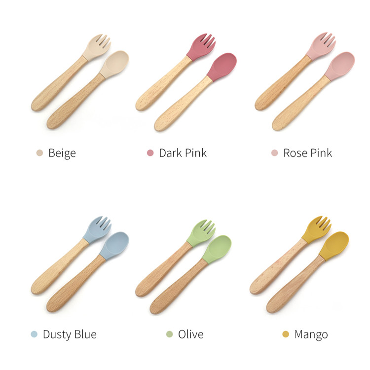 Factory Wholesale High Quality Food Grade Kids First Stage Self Feeding  Utensils Toddler Colorful Silicone Baby Feeding Spoon - China Silicone  Spoon, Silicone Pad