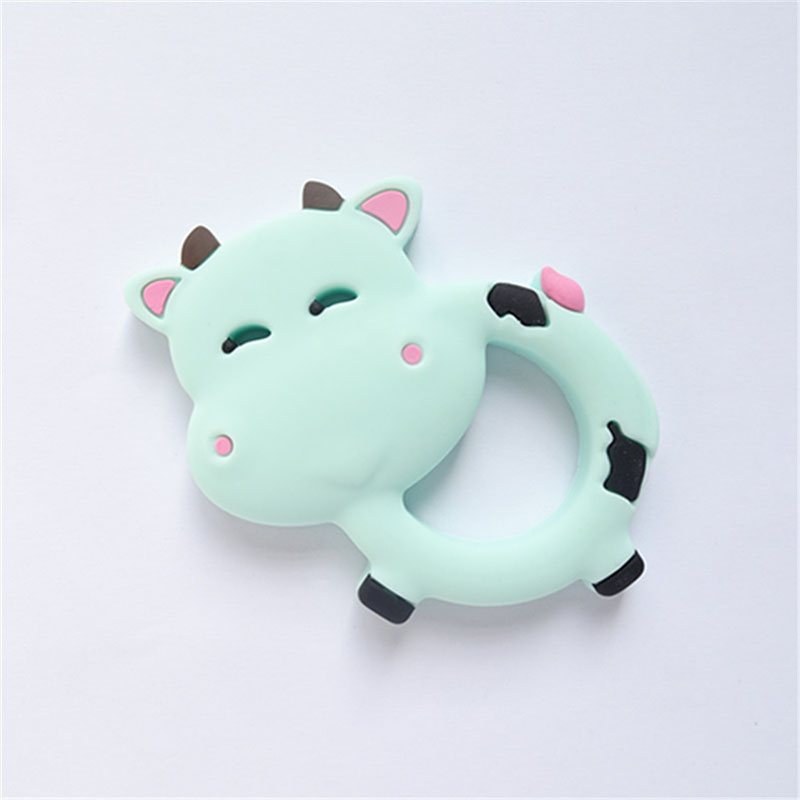 Baby Teethering Toy Soft Cow Teether for Baby Boy Girl BPA Free Silicon Toy