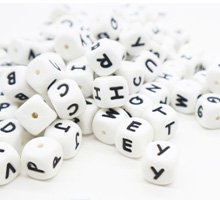 letter 12mm silicone beads